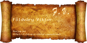 Földváry Viktor névjegykártya