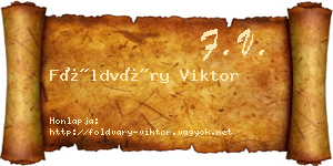 Földváry Viktor névjegykártya