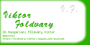 viktor foldvary business card
